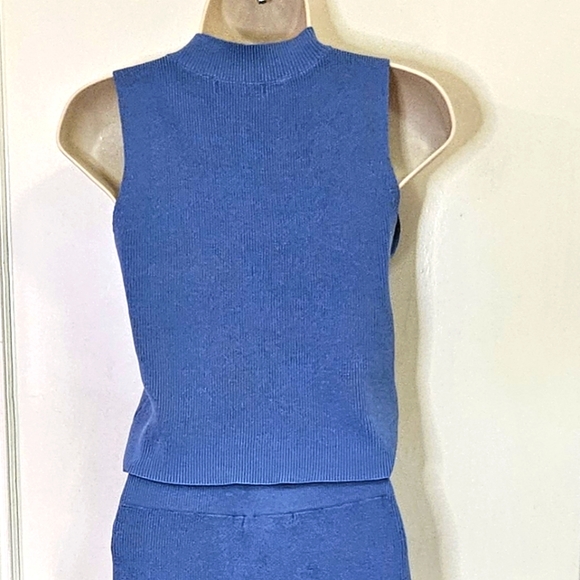 Cloud Ten Blue Sleeveless Knit High Neck Festival Dress with Fringe,Medium, NWT - Picture 8 of 16